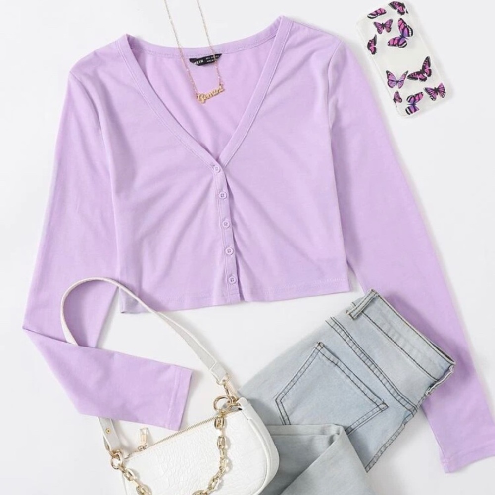 purple crop top